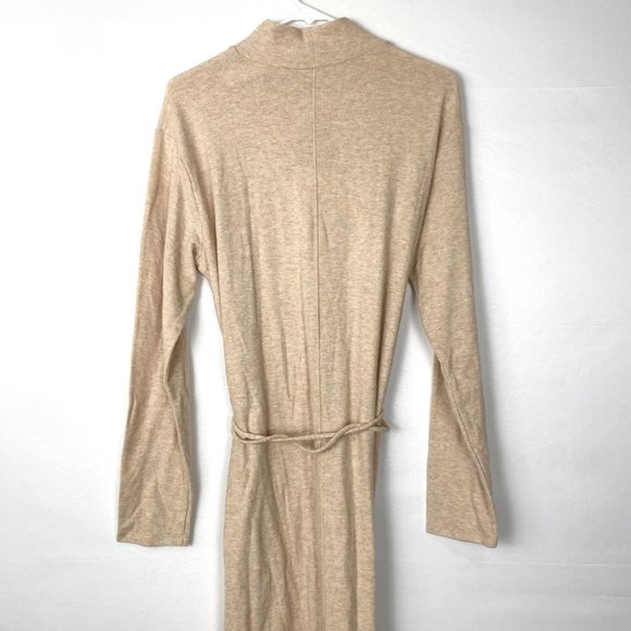 Vince Long Sleeve Mock Neck Knit Turtleneck Midi Sweater Dress Marzipan - Picture 7 of 10